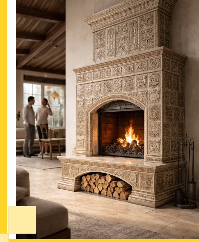 Купить изразцовый камин в Смоленске от 256375 р. | ЭриданСмл