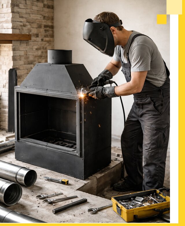 Продажа и установка металлических каминов в Смоленске под ключ