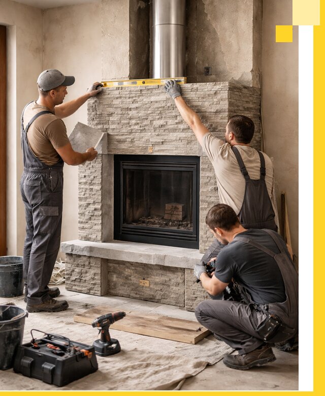 Профессиональный монтаж каминов под ключ в Смоленске для дома