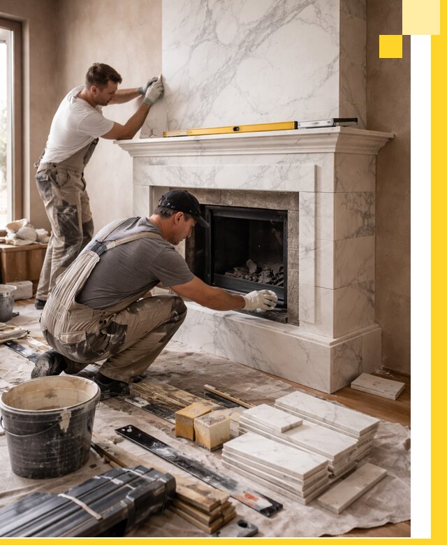 Отделка каминов в Смоленске качественные облицовочные работы