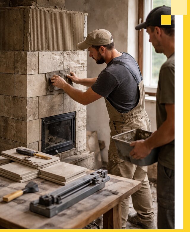 Профессиональная облицовка печей в Смоленске: керамика и камень