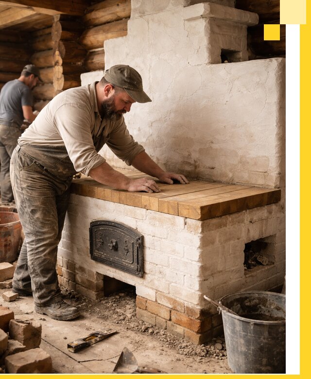 Проектирование и установка русской печи с лежанкой в Смоленске