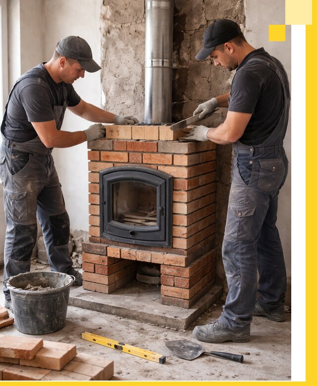 Монтаж печи камина под ключ в Смоленске с гарантией и пусконаладкой