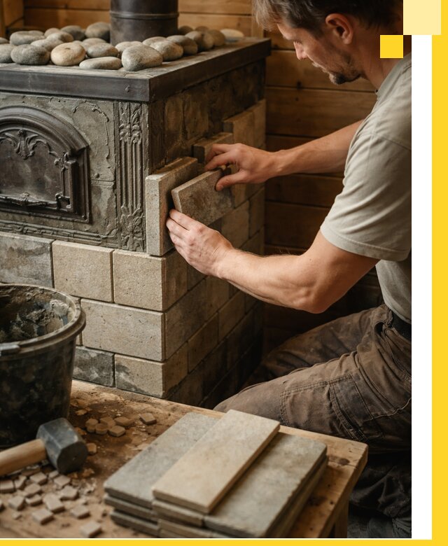 Облицовка банных печей в Смоленске профессиональная отделка