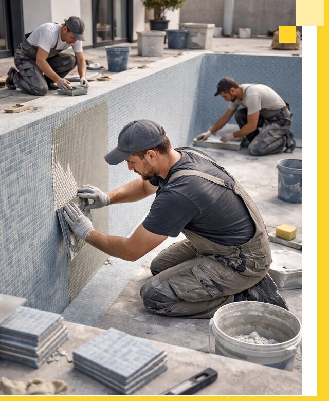 Облицовка бассейнов в Смоленске плитка мозаика гидроизоляция