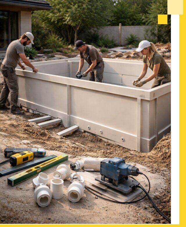 Установка полипропиленовых бассейнов под ключ в Смоленске