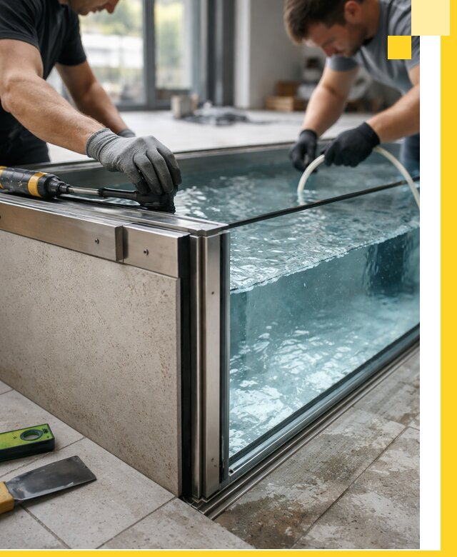 Проектирование и монтаж стеклянных бассейнов в Смоленске