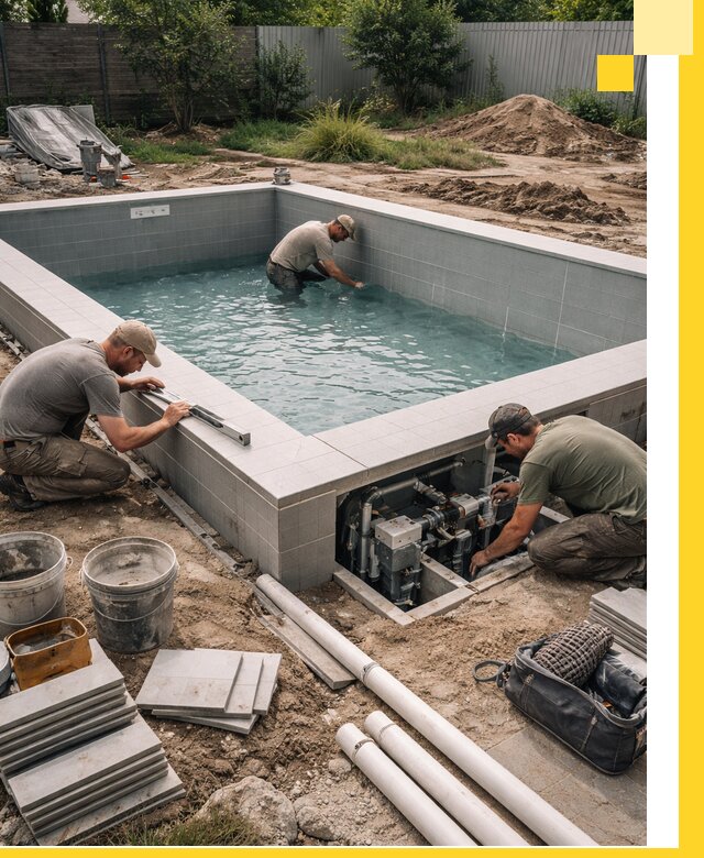 Строительство и монтаж бассейнов для дачи под ключ в Смоленске