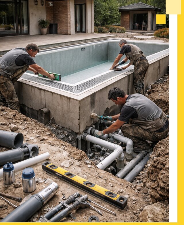 Строительство переливных бассейнов в Смоленске под ключ