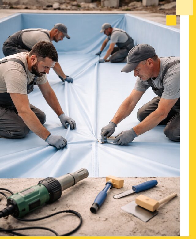 ПВХ пленка для бассейнов с монтажом и гарантией в Смоленске