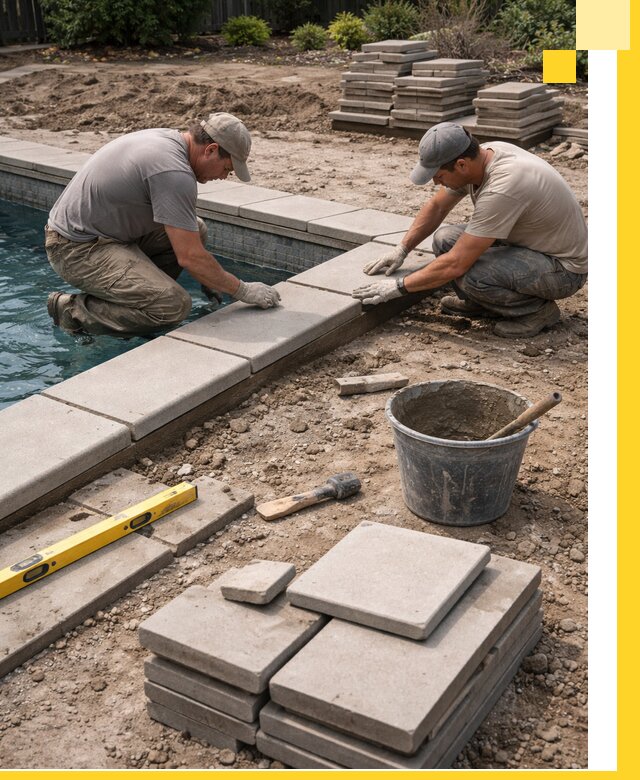 Установка и изготовление копингового камня для бассейнов в Смоленске