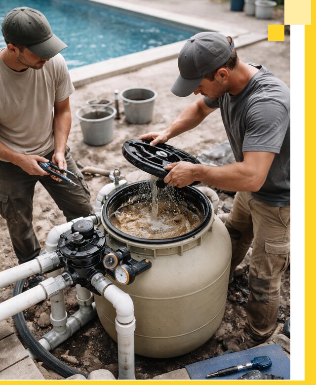 Установка и обслуживание песочных фильтров для бассейнов в Смоленске