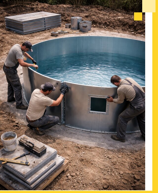 Круглые бассейны под ключ в Смоленске проектирование и монтаж