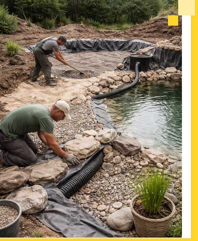 Строительство природных бассейнов и озер в Смоленске под ключ