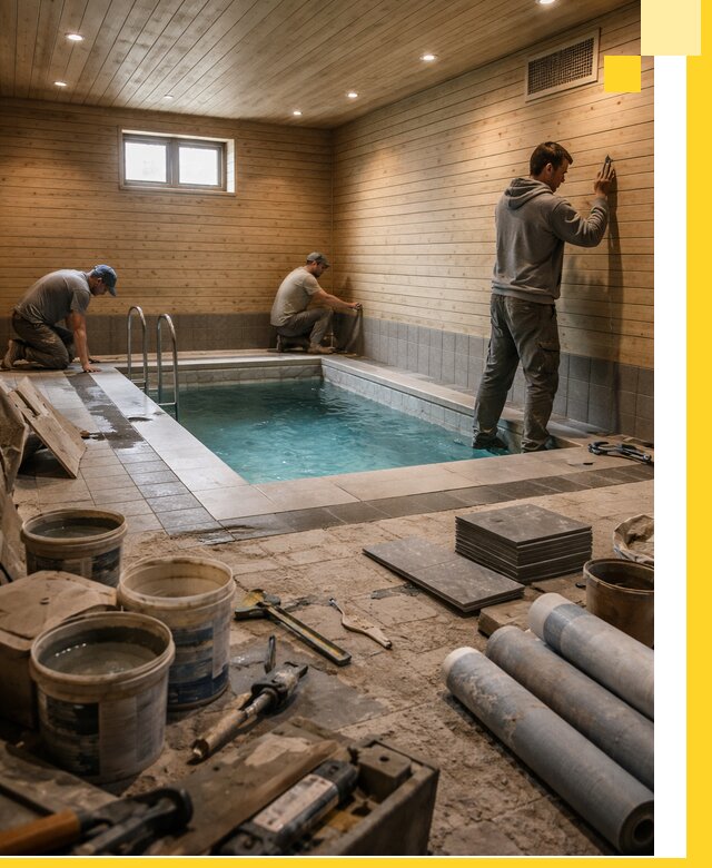 Строительство бани с бассейном и сауной под ключ в Смоленске