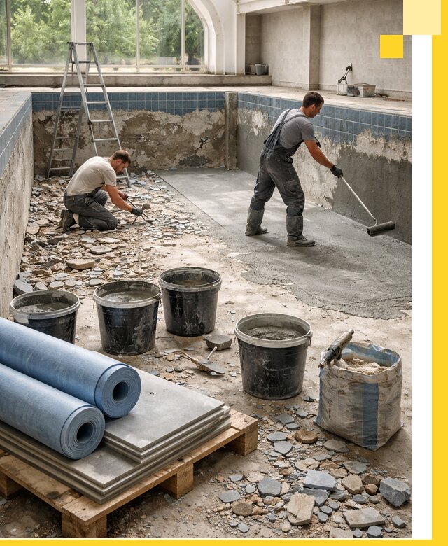 Реконструкция бассейнов в Смоленске: ремонт, гидроизоляция