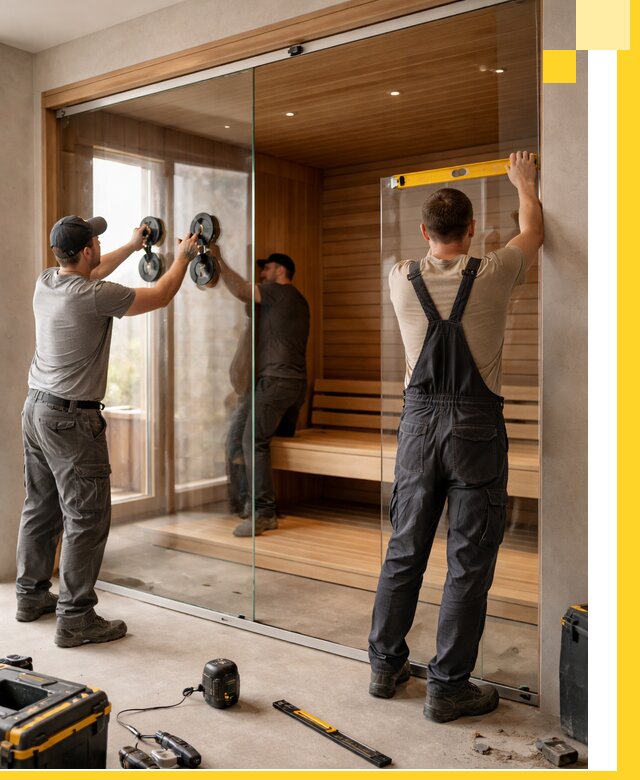 Производство и монтаж стеклянных саун под ключ в Смоленске