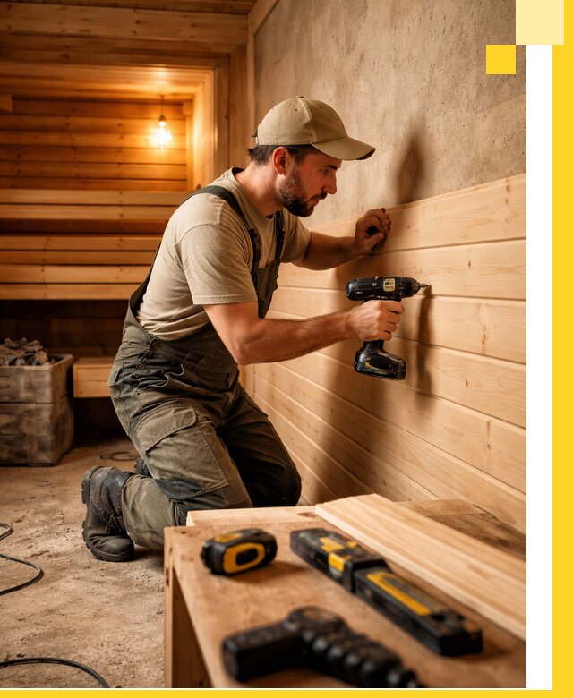 Профессиональная внутренняя отделка бани в Смоленске под ключ