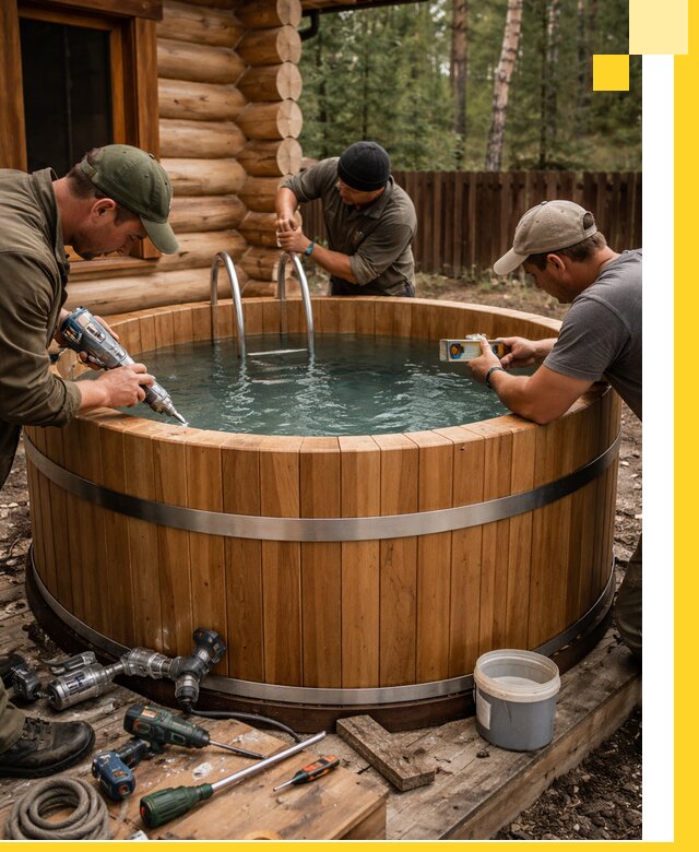 Строительство бань с купелью под ключ и отделкой в Смоленске