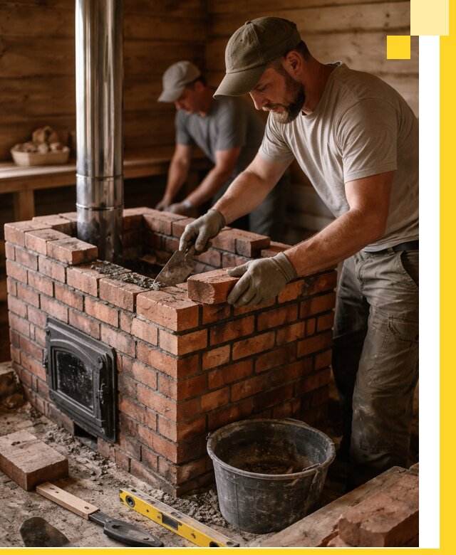 Кирпичные печи для бани под ключ в Смоленске, проект и монтаж