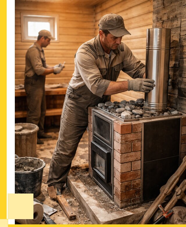 Монтаж печи в бане под ключ в Смоленске от 20510 р. | ЭриданСмл