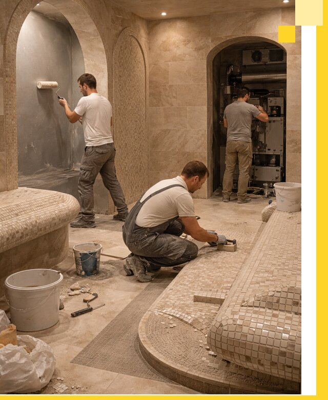 Строительство бани с хамамом и бассейном под ключ в Смоленске