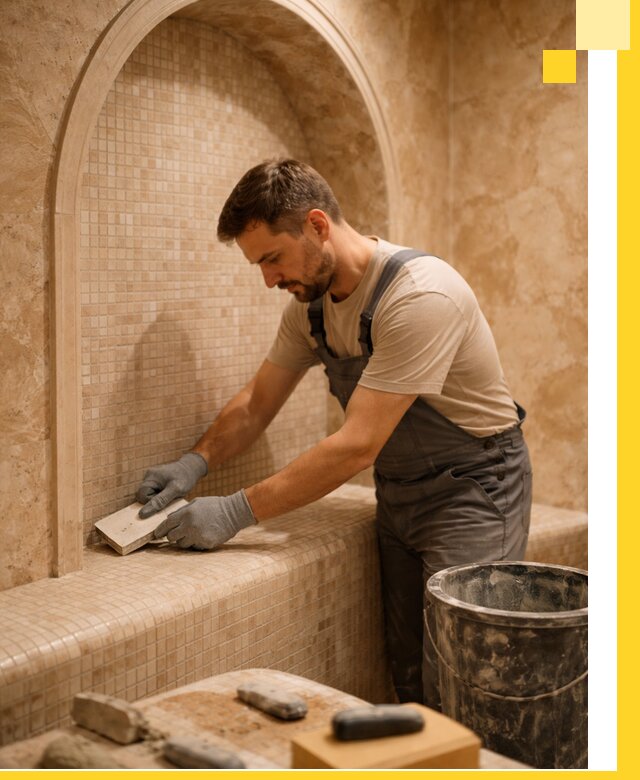 Профессиональная отделка хамамов с мозаикой под ключ в Смоленске