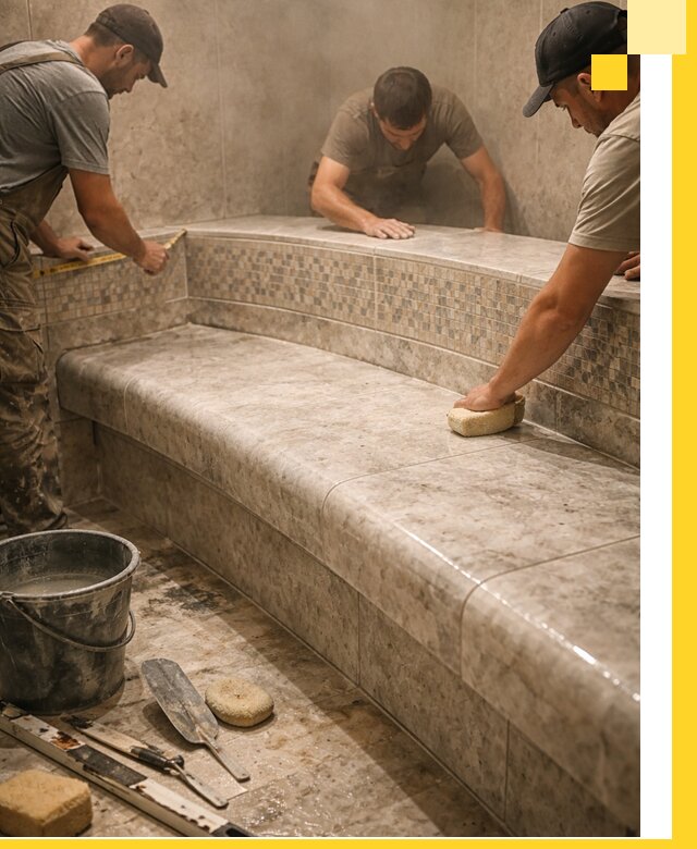 Изготовление и установка сидений для хамама в Смоленске